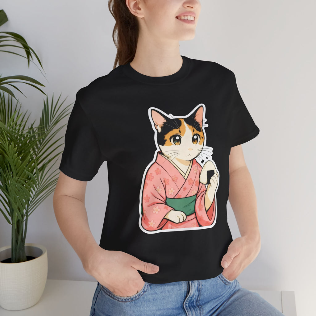Onigiri Kimono Cat Shirt - Cute Japanese Comfort Food Tee