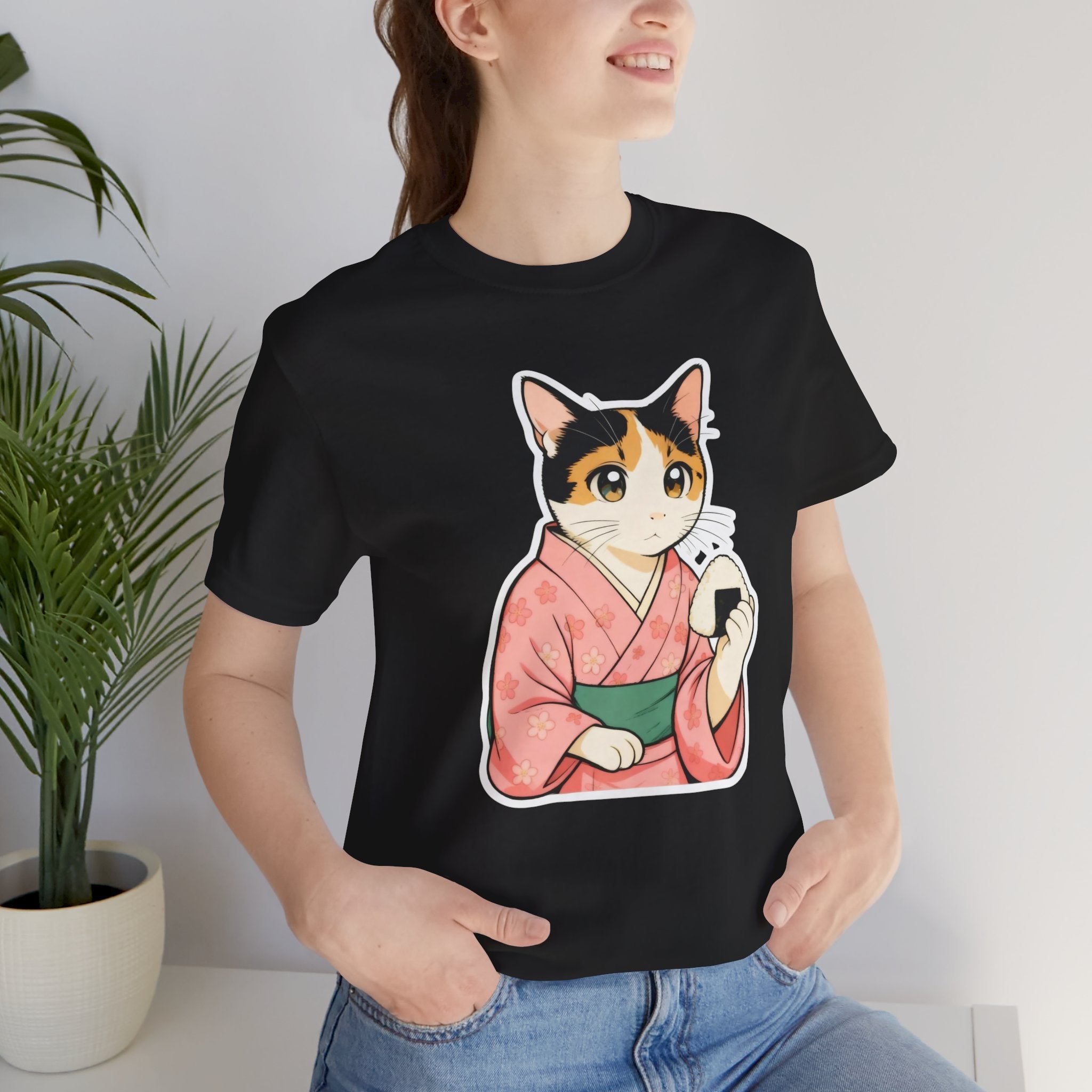 Onigiri Kimono Cat Shirt - Cute Japanese Comfort Food Tee