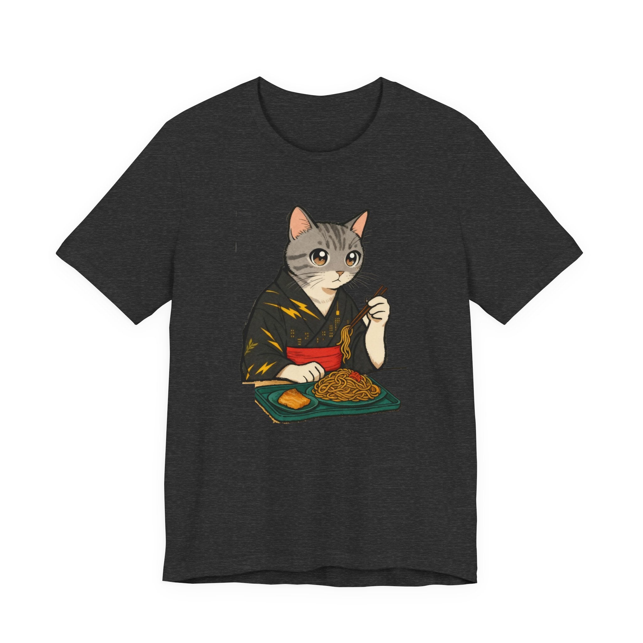 Yakisoba Noodle Cat Shirt - Japanese Street Food Kimono Cat Tee