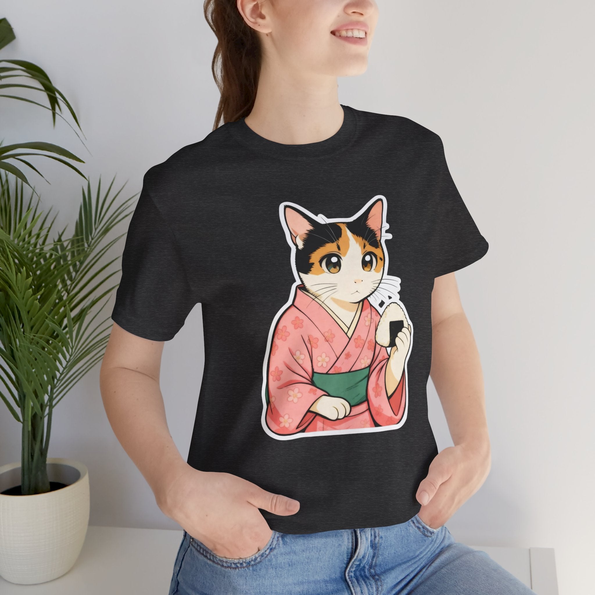 Onigiri Kimono Cat Shirt - Cute Japanese Comfort Food Tee