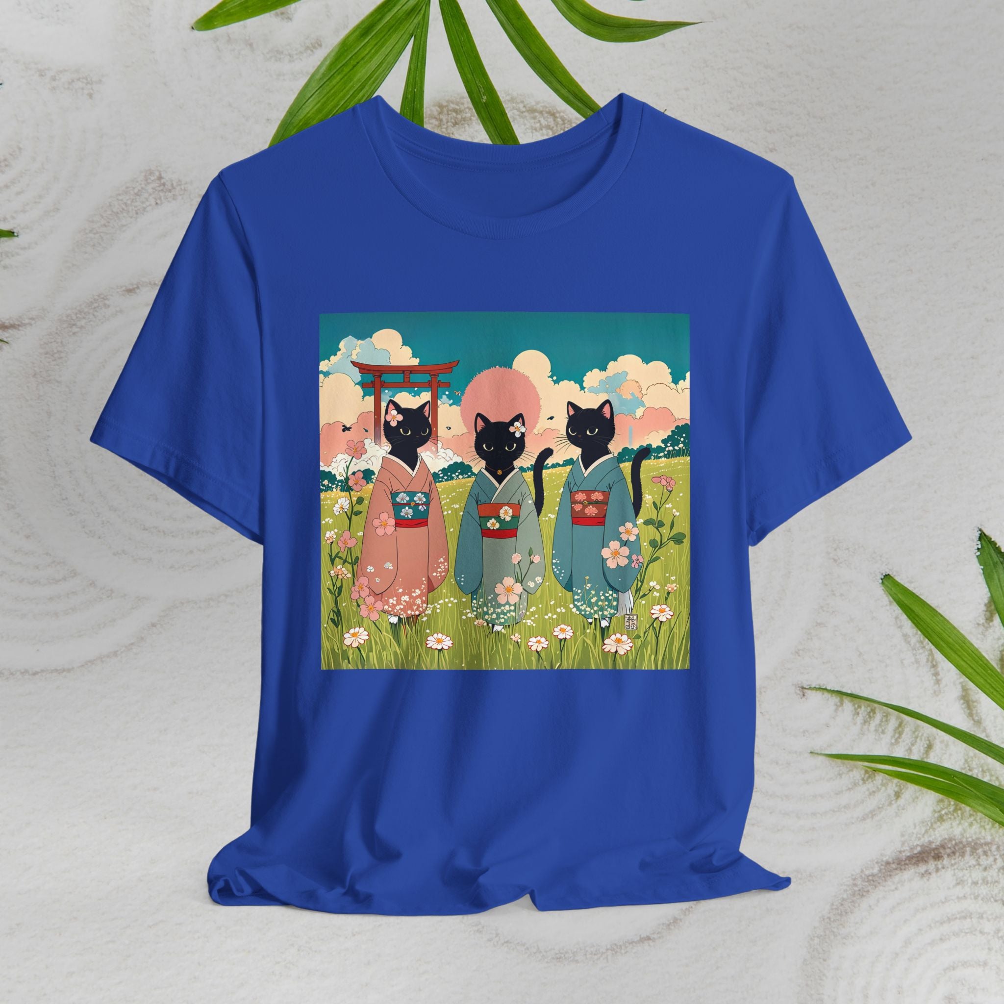 Black Kitty Cats in Japanese Kimonos T-Shirt