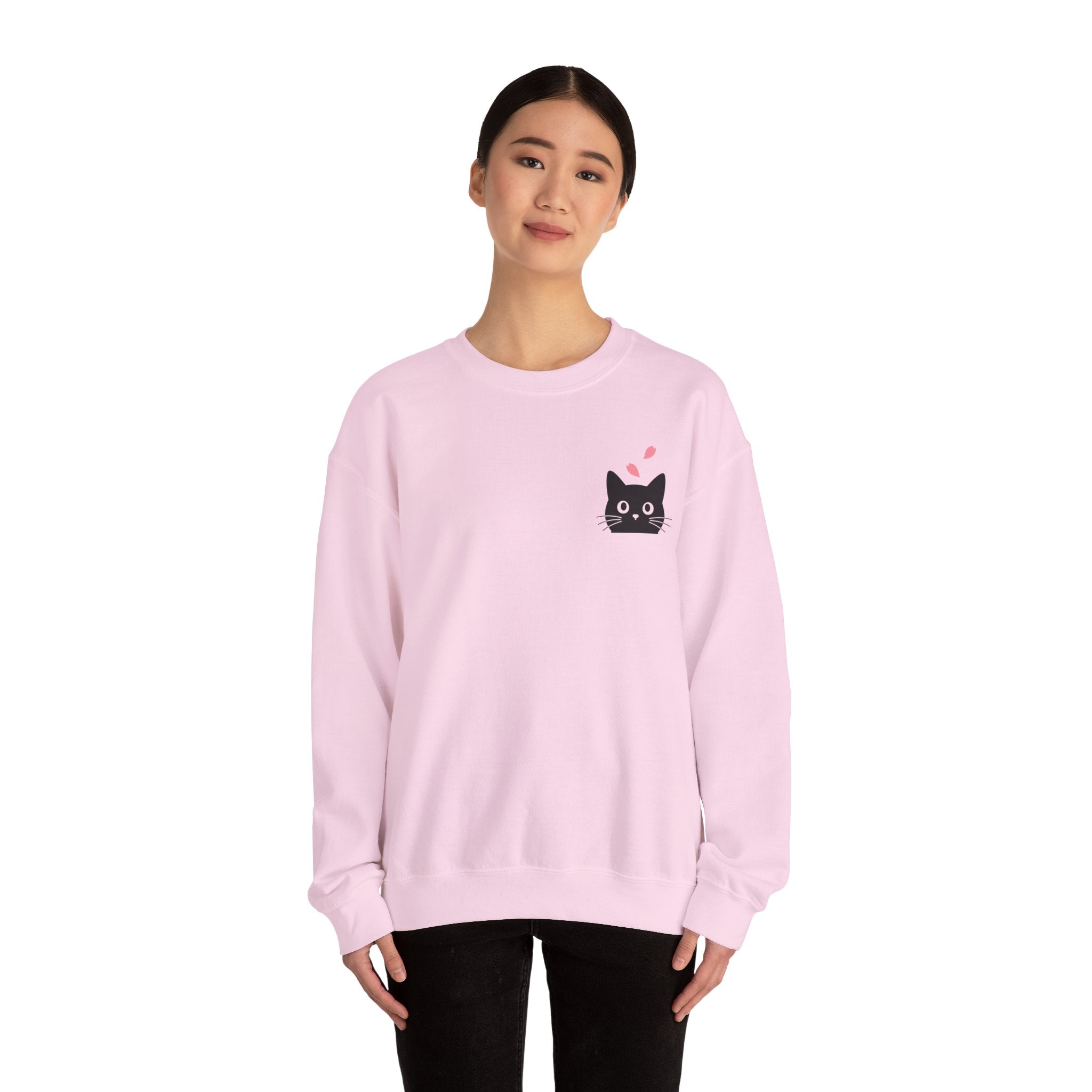Black Cat Sakura Sweatshirt - Unisex Crewneck