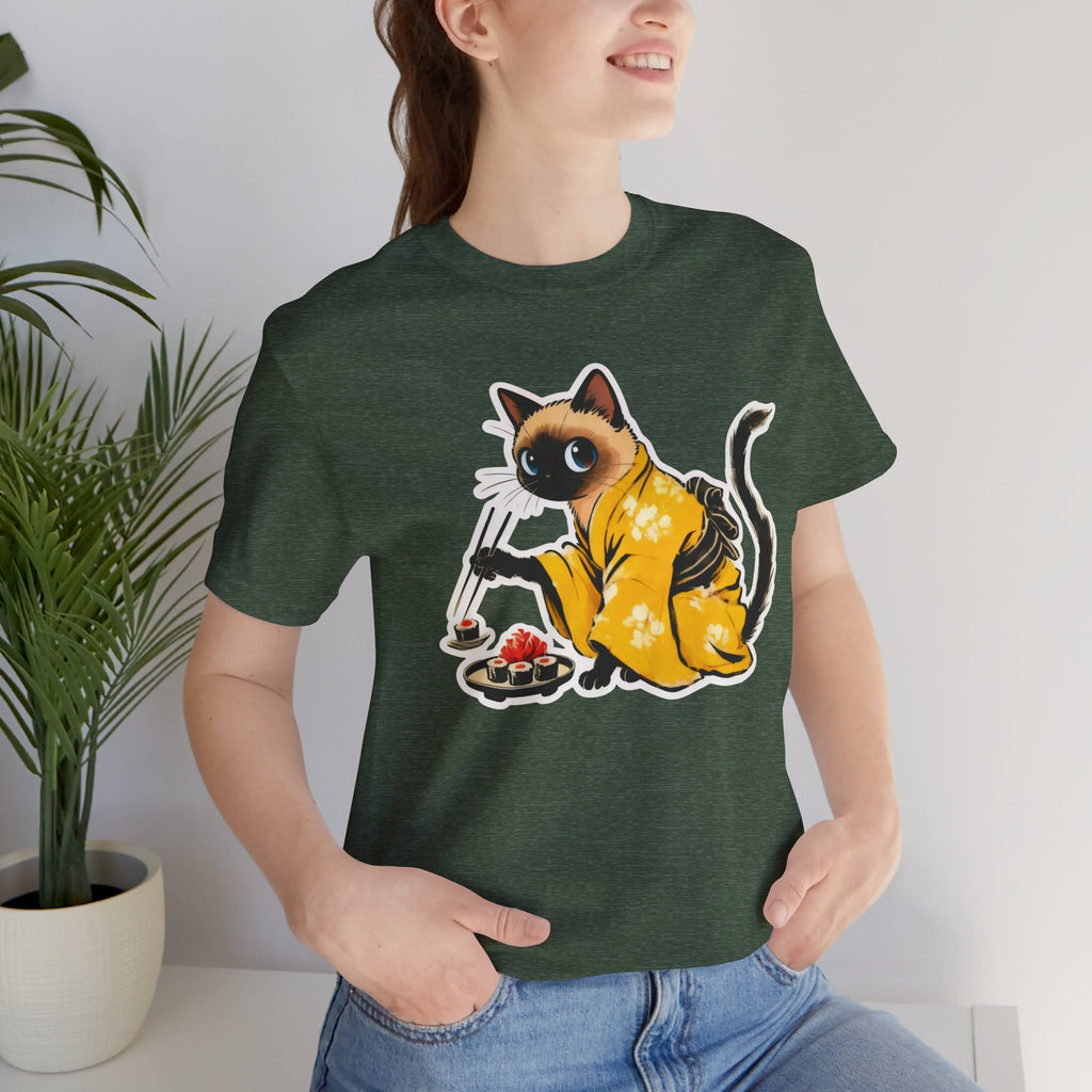 Kawaii Sushi Cat Tee - Japanese Cat Shirt