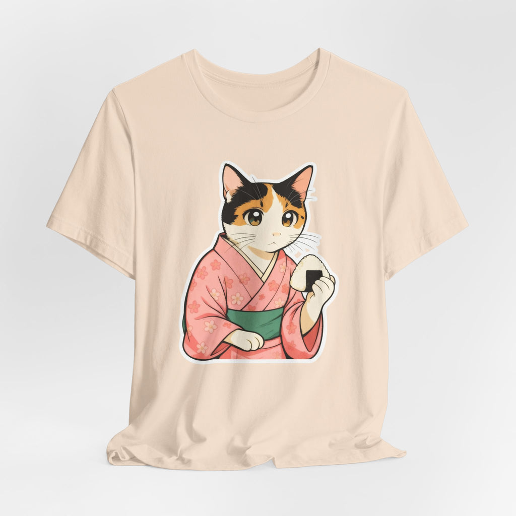 Onigiri Kimono Cat Shirt - Cute Japanese Comfort Food Tee