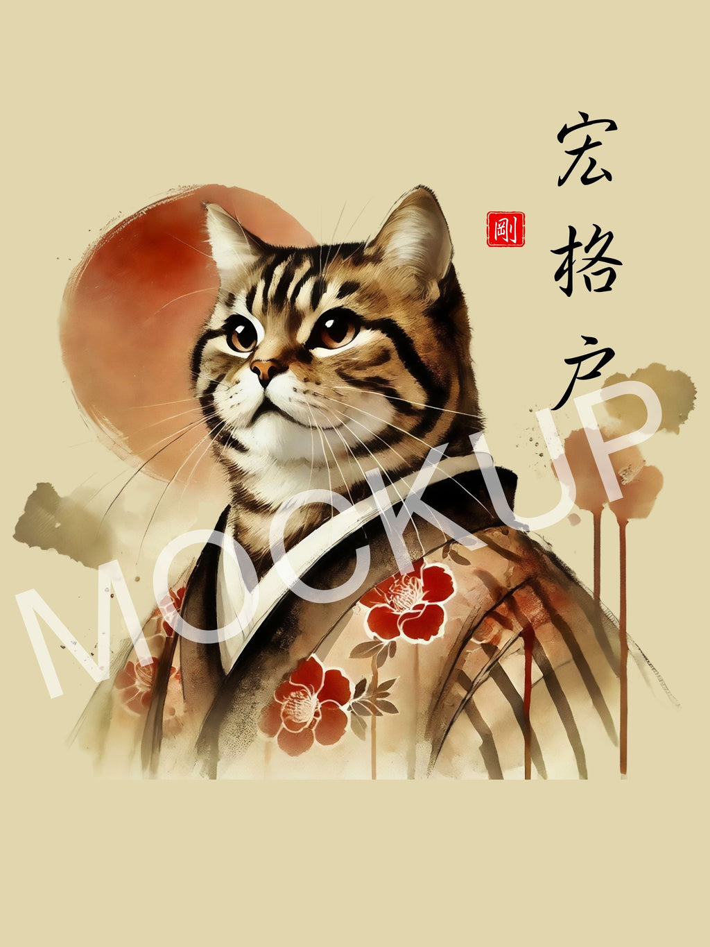 Kōkaku-to - Majestic Strength Cat Wall Art