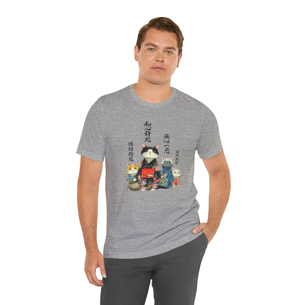 Zen Kimono Cats T-Shirt | Japanese Cat Illustration