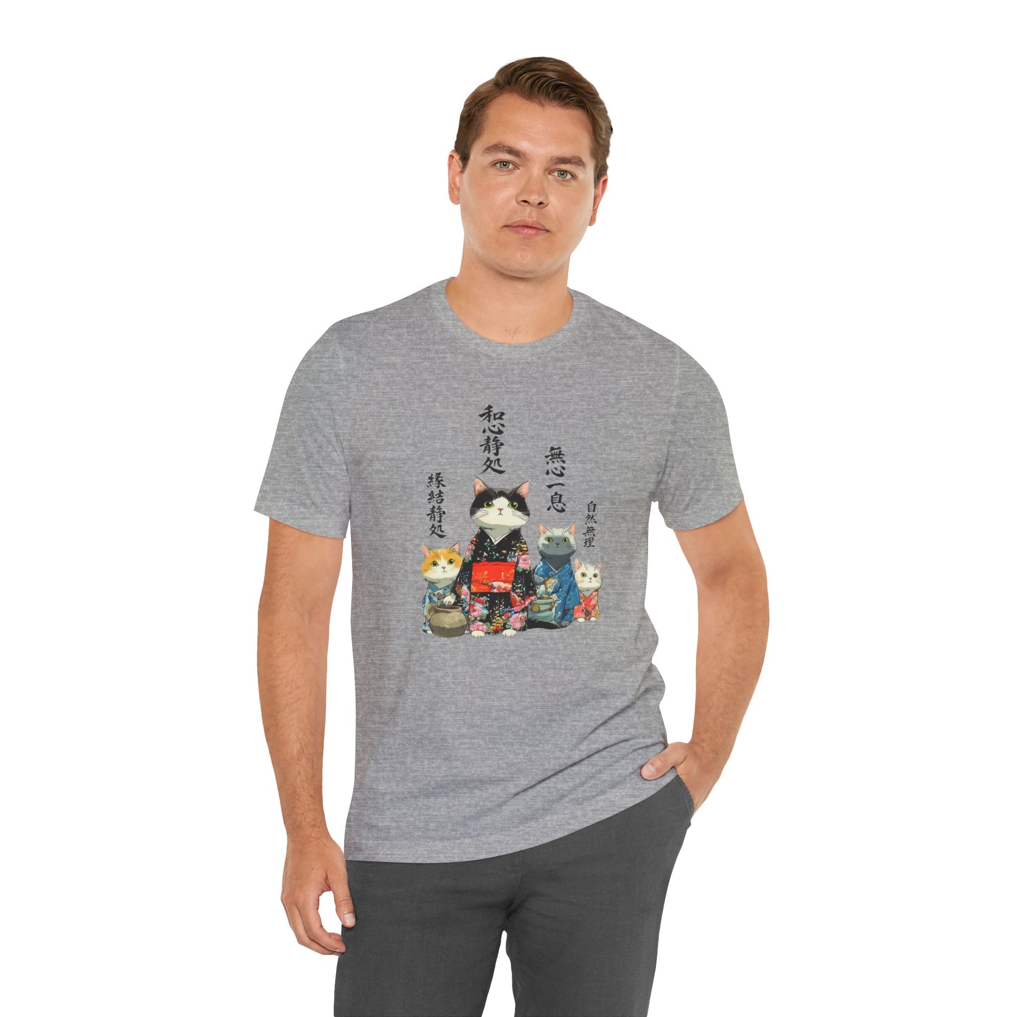 Zen Kimono Cats T-Shirt | Japanese Cat Illustration