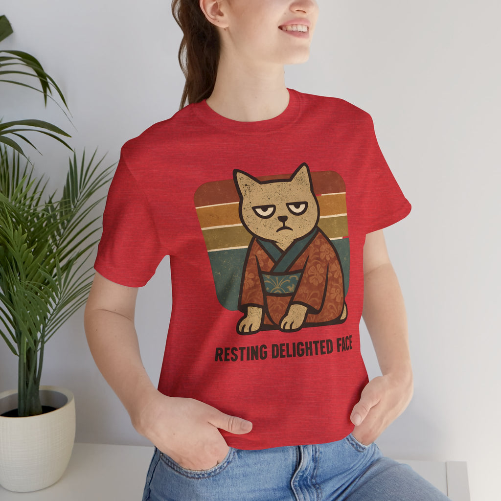 Resting Delighted Face - Grumpy Kimono Cat Vintage T-Shirt