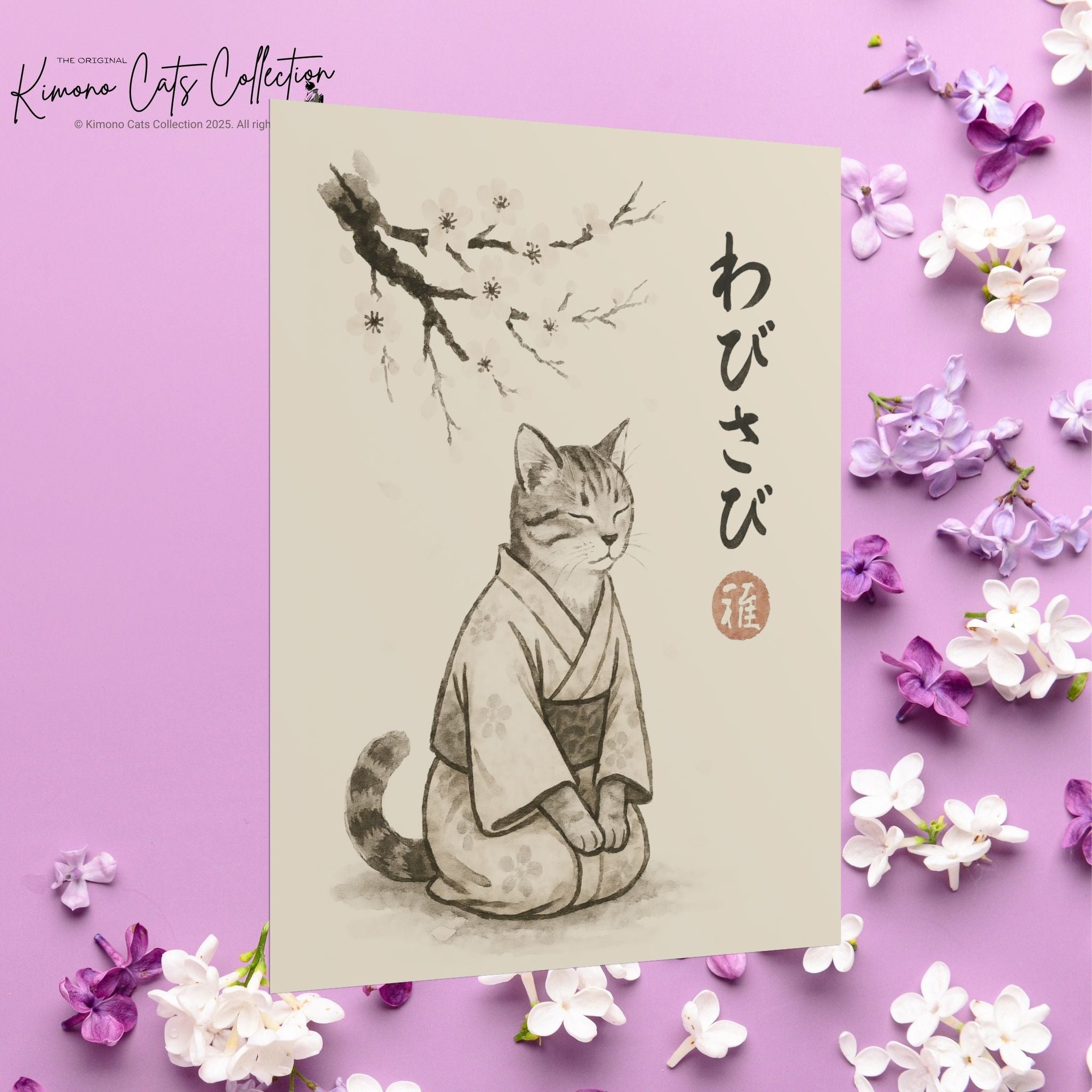 Wabisabi Cat | Japanese-Inspired Zen Wall Art