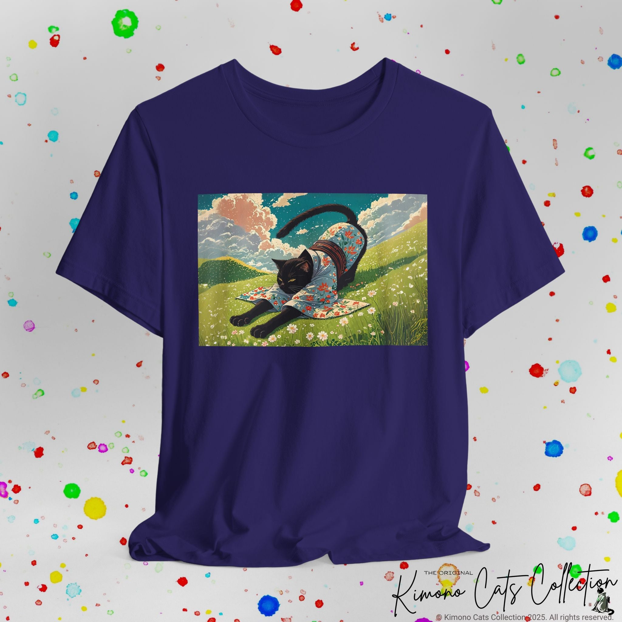 Kimono Black Kitty Cats Unisex T-Shirt