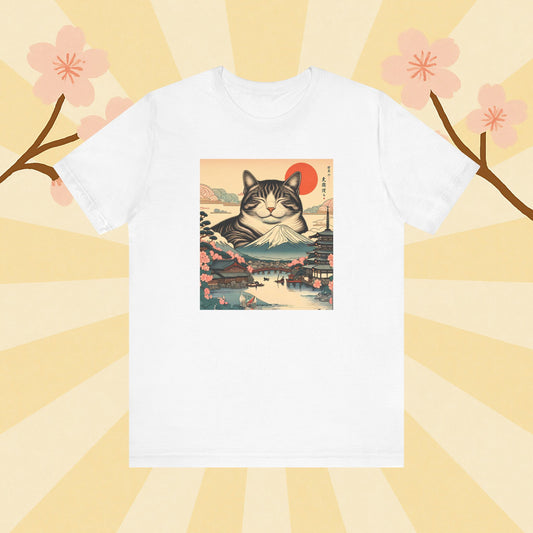 Sakura Mt. Fuji Cat T-Shirt