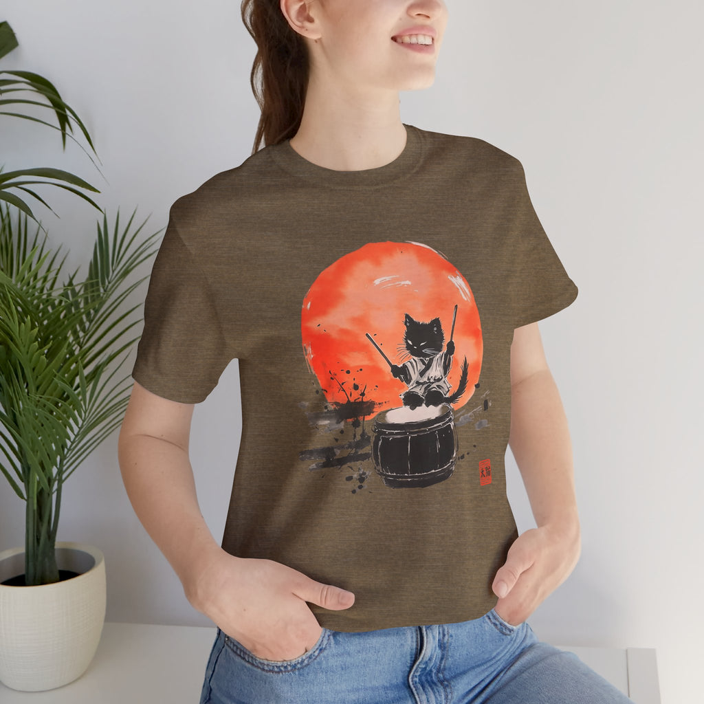 Echo of the Drum – Taiko Cat Tee (Unisex)