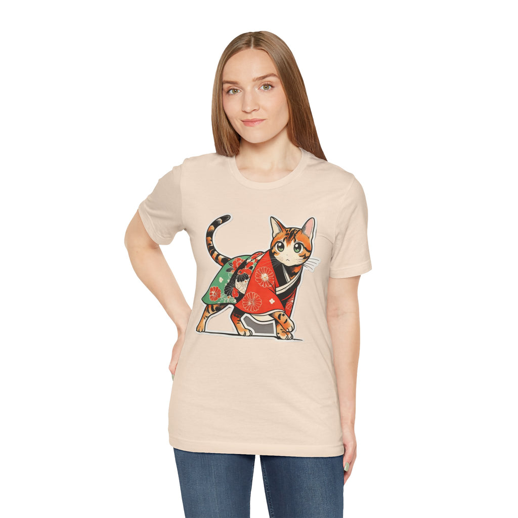 Japanese Kimono Cat Shirt Soft Calm Tee