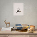 Zen Cat Poster — Minimalist Kawaii Cat in Kimono Wall Art