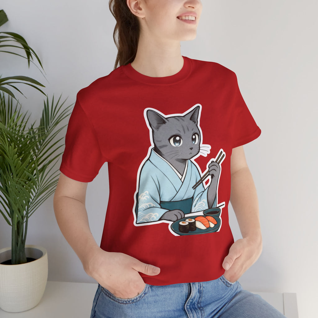 Sushi Kimono Cat Shirt - Japanese Dinner Date Cat Tee