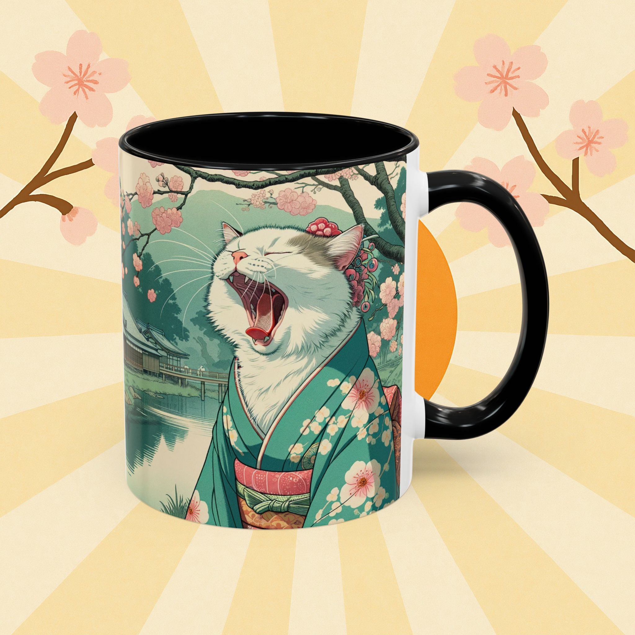 Cute Geisha Cat Mug - Kimono Cat Lover Gift - Kimono Cats Collection