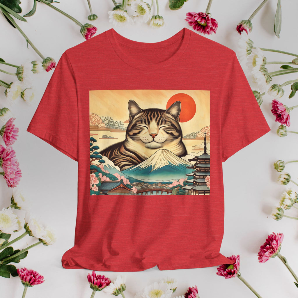 Sakura Mt. Fuji Cat T-Shirt