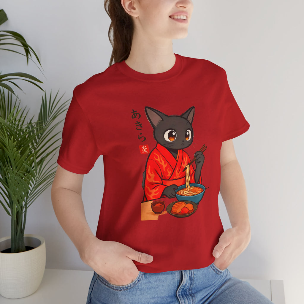 Spicy Ramen Black Cat Shirt - Japanese Noodle Cat Tee