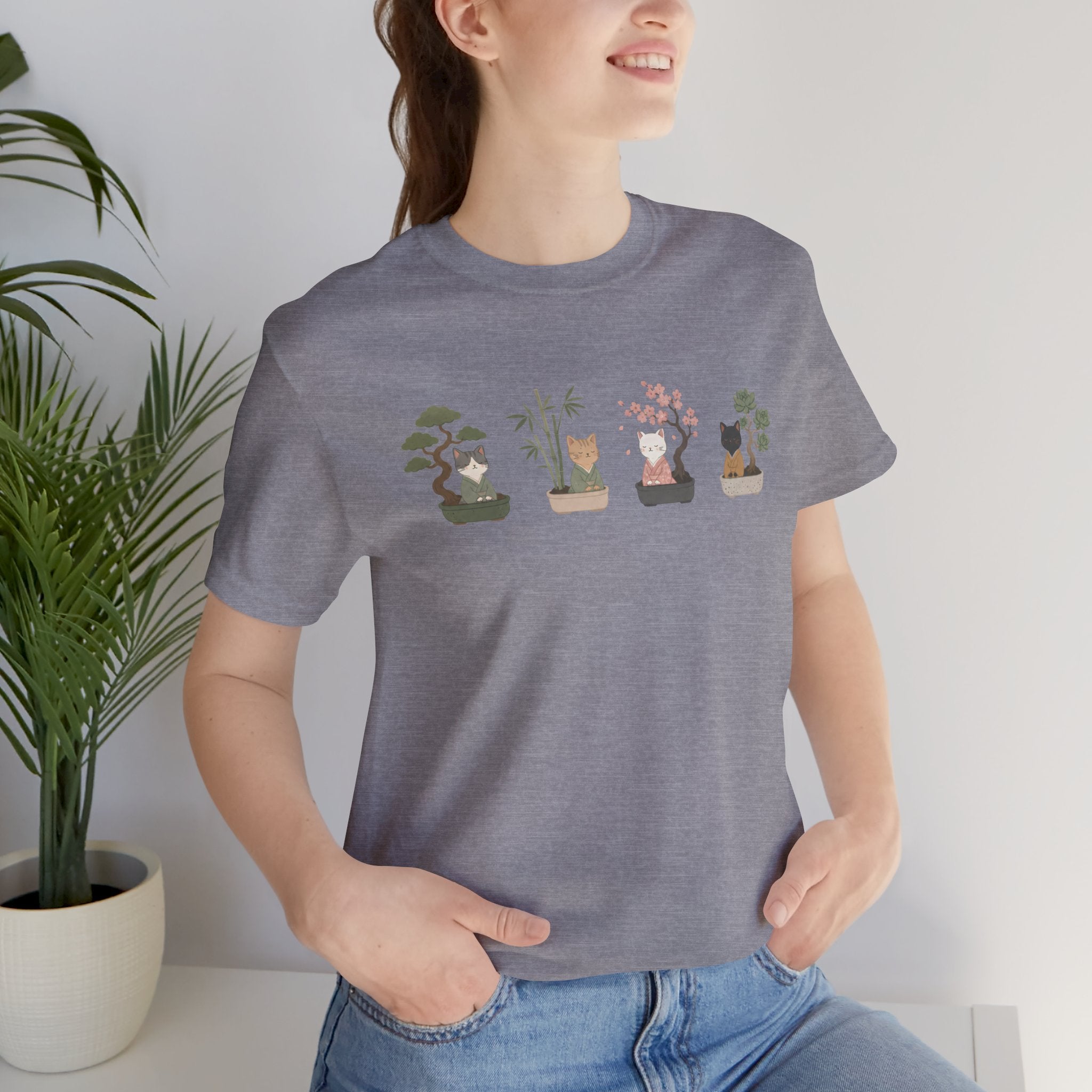 Bonsai Collection Tee — Minimal Cat Graphic T-Shirt