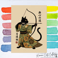 Kyūdō Cat Wall Art – The Way of No-Mind (弓道猫 • 無心の道)
