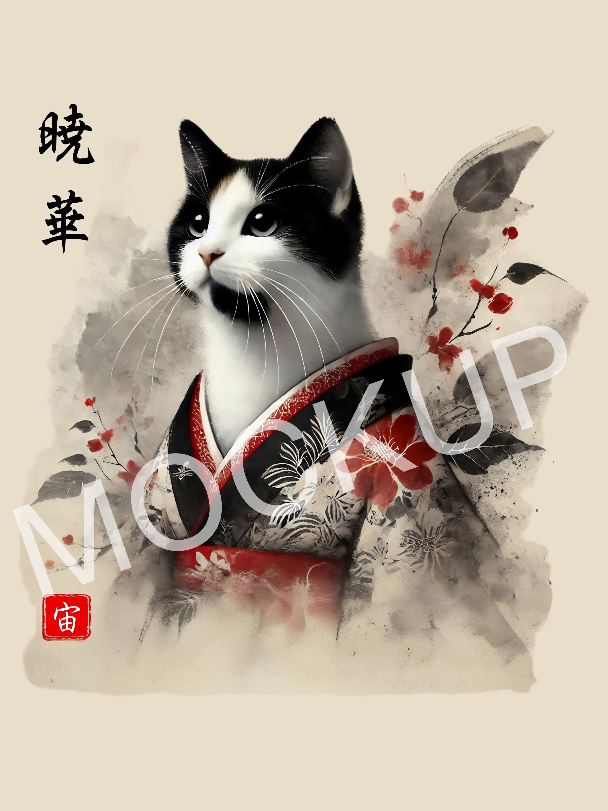 Gyōka - Dawn Blossom Cat Wall Art