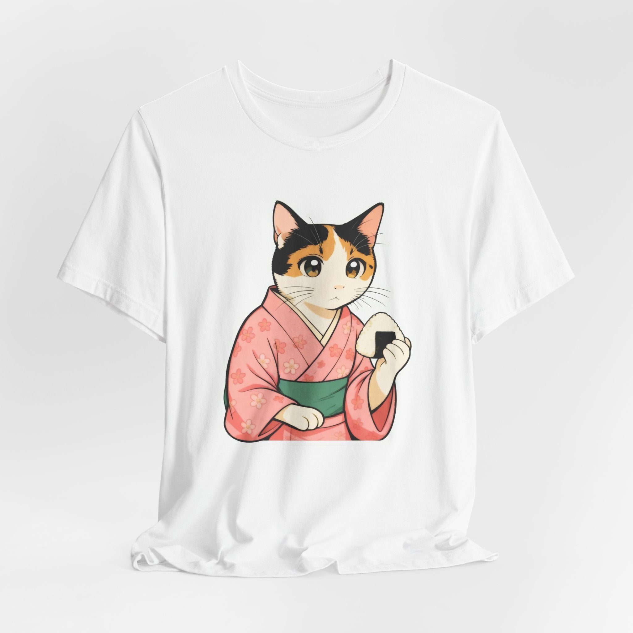 Onigiri Kimono Cat Shirt - Cute Japanese Comfort Food Tee