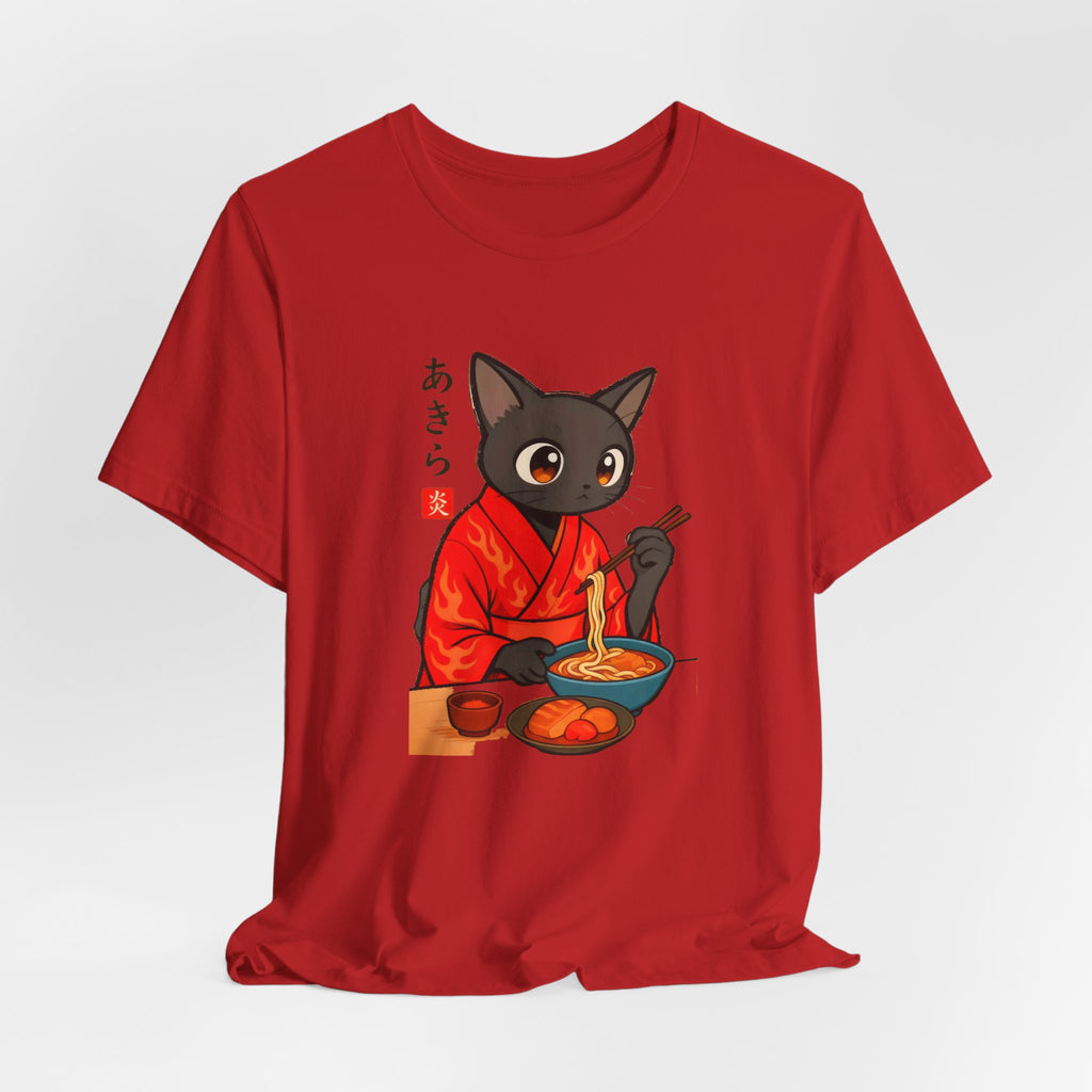 Spicy Ramen Black Cat Shirt - Japanese Noodle Cat Tee