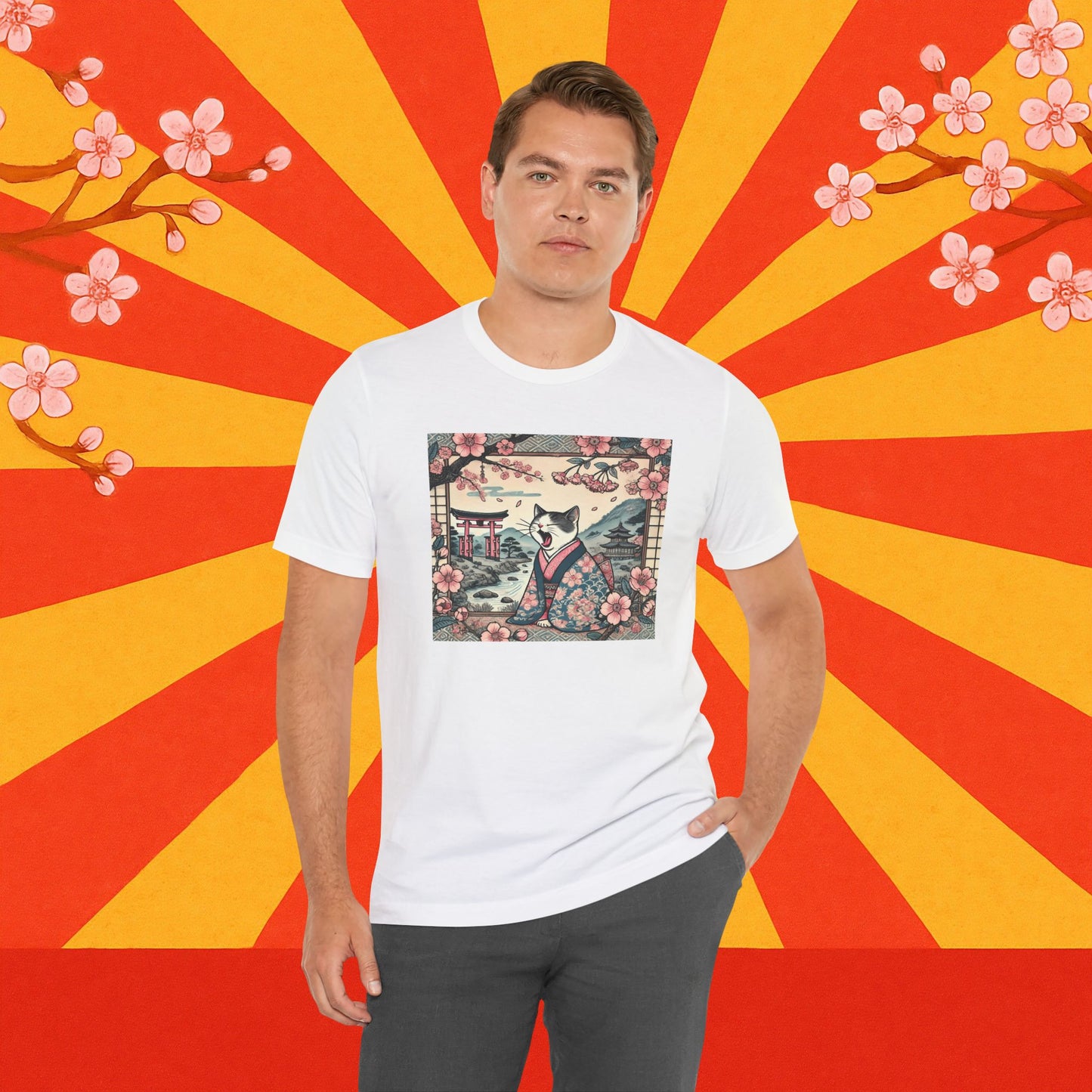 Kimono-Katze T-Shirt: Faule japanische Zen-Katze