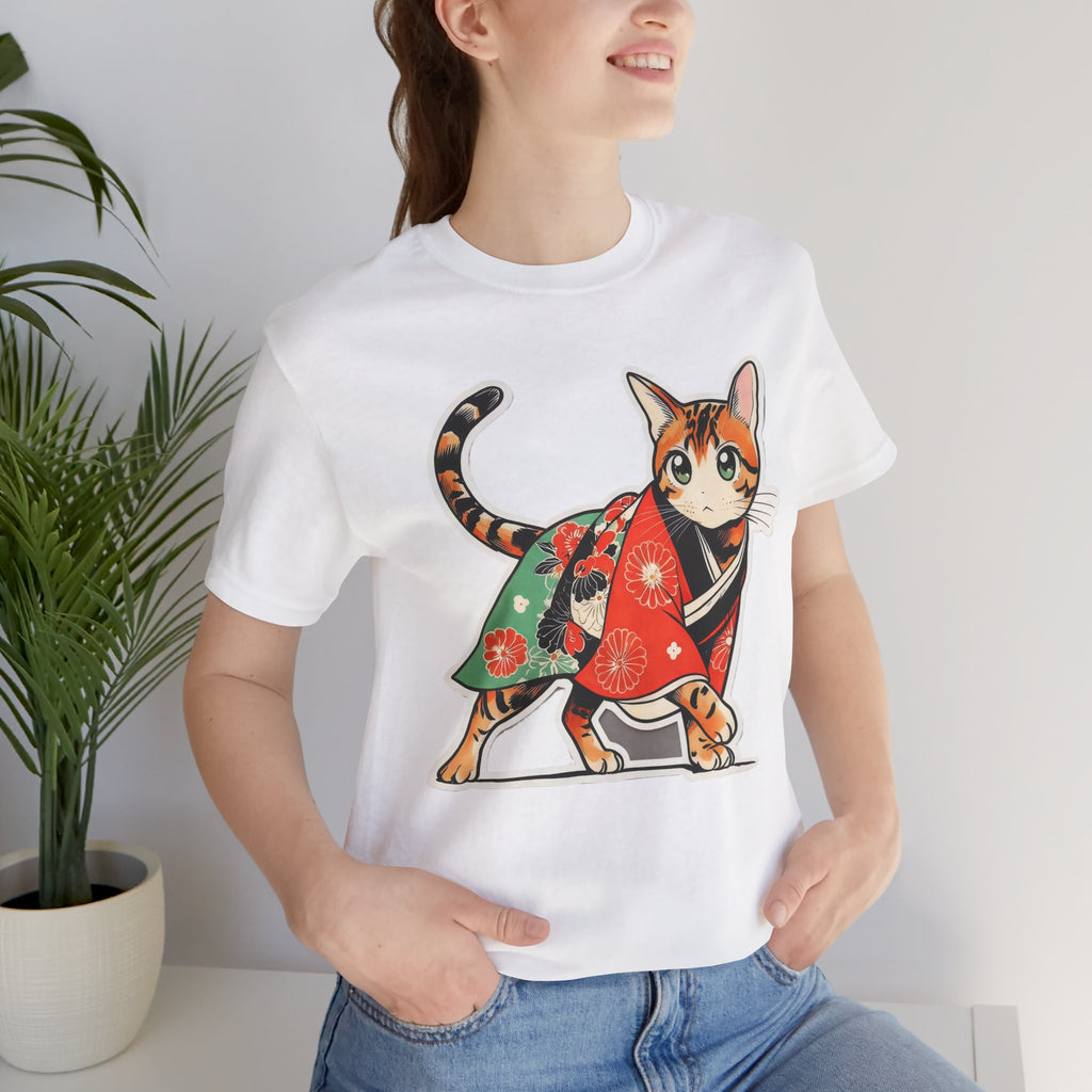 Japanese Kimono Cat Shirt Soft Calm Tee