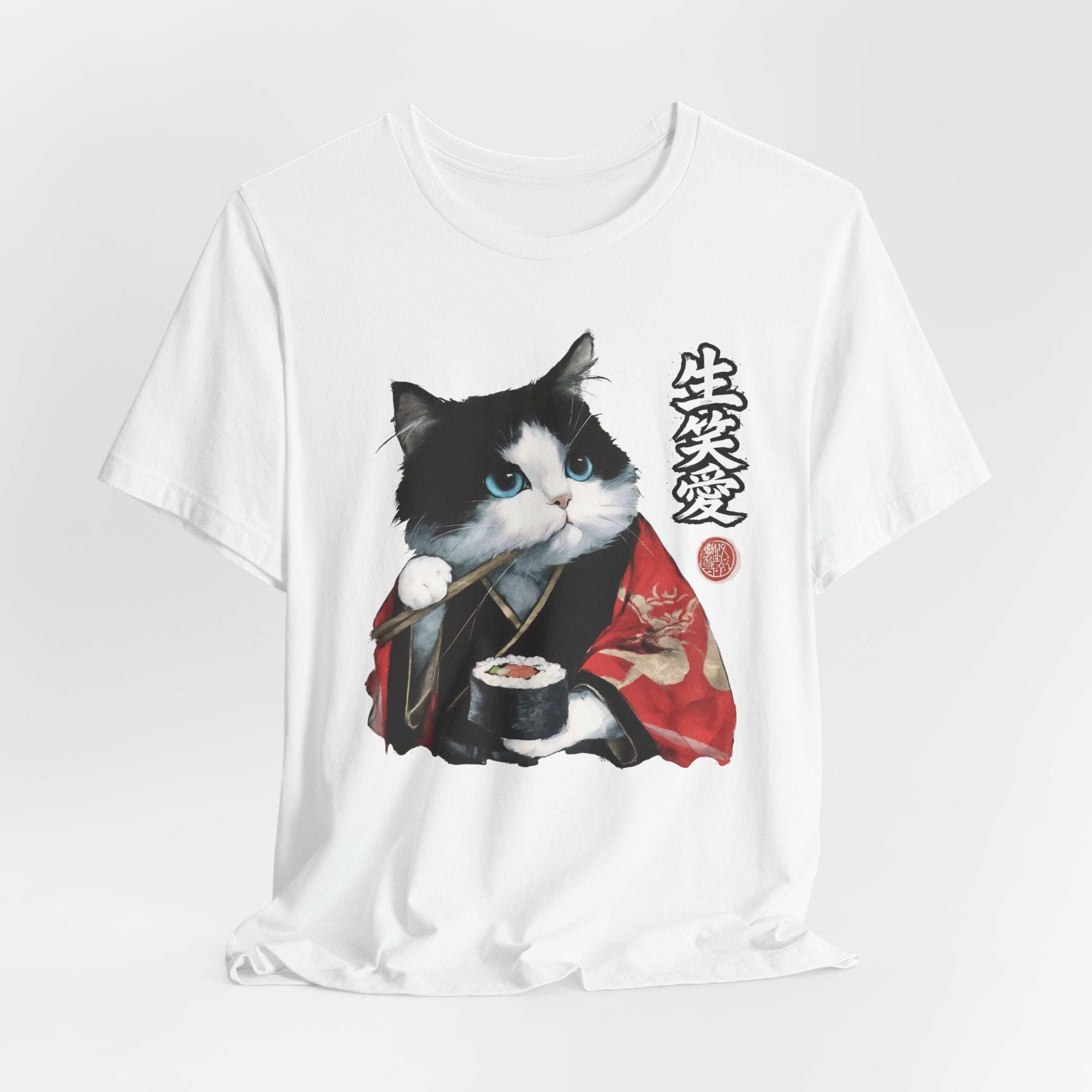Sushi Cat kimono Cat T-Shirt | Japanese Neko Cat Art
