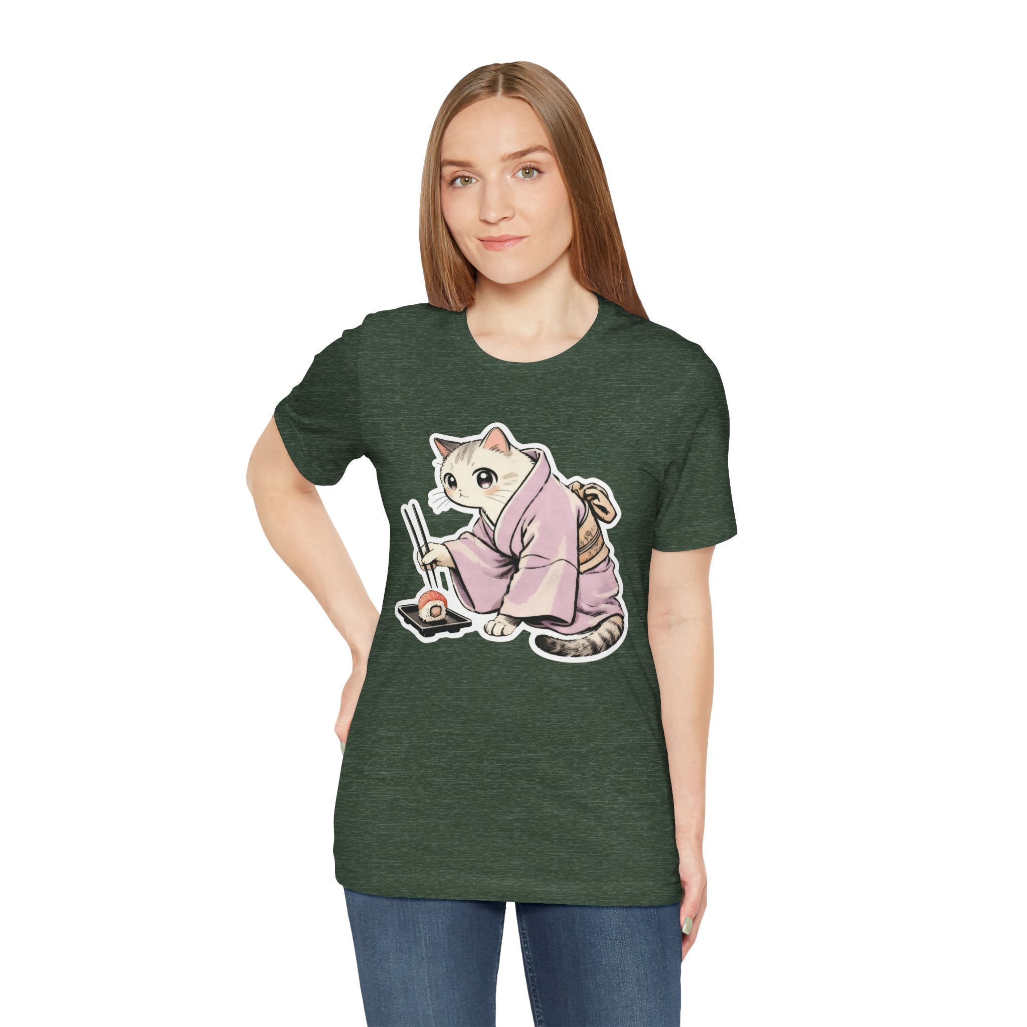 Sushi Cat Shirt - Japanese Kimono Cat Tee