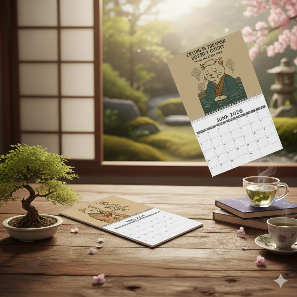Quirky Quotes by Cats in Kimonos Wall Calendar 2026
