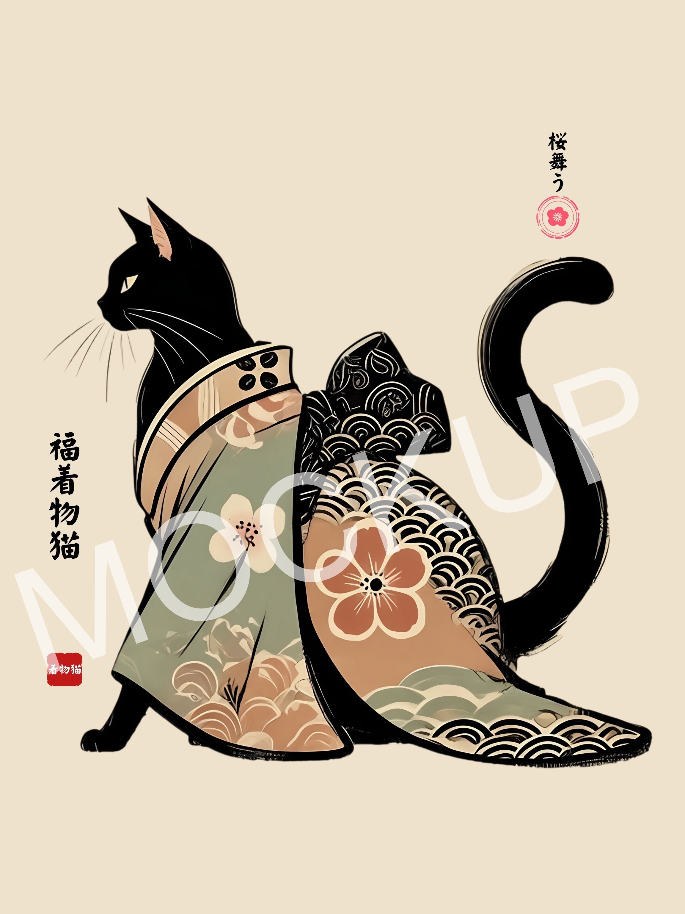 Sakura Mau - Fortune Kimono Cat Wall Art