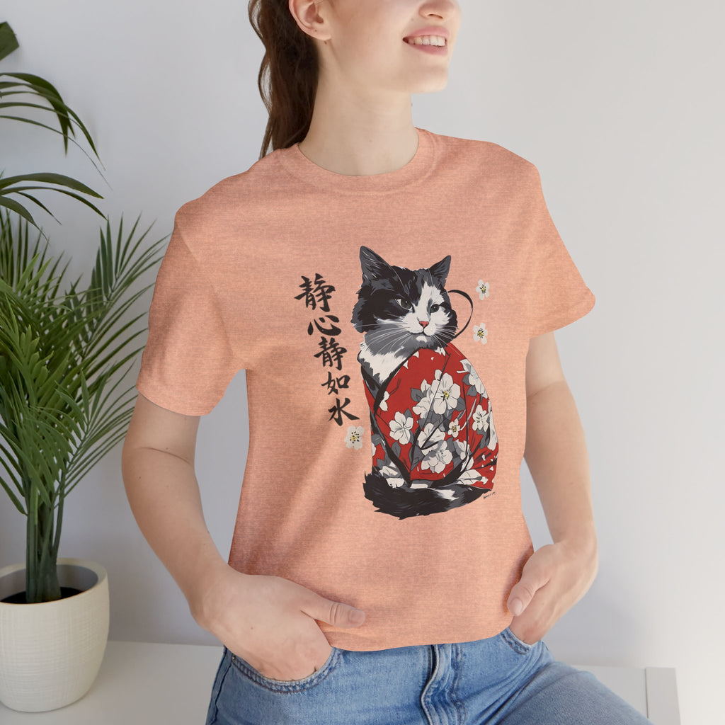 Sakura Neko Cat Tee | Kimono Cat Silhouette, Meow Nyan Japan