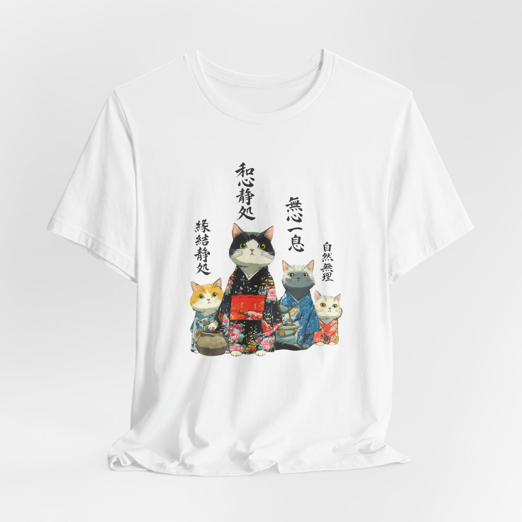 Zen Kimono Cats T-Shirt | Japanese Cat Illustration