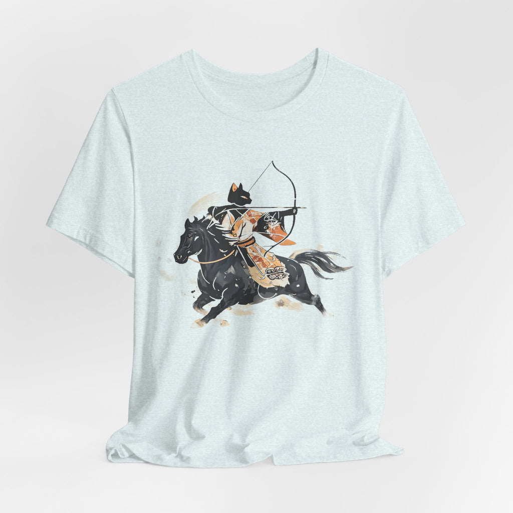 Year of the Horse Kyudo Archer Cat Ukiyo-e Kimono T-Shirt