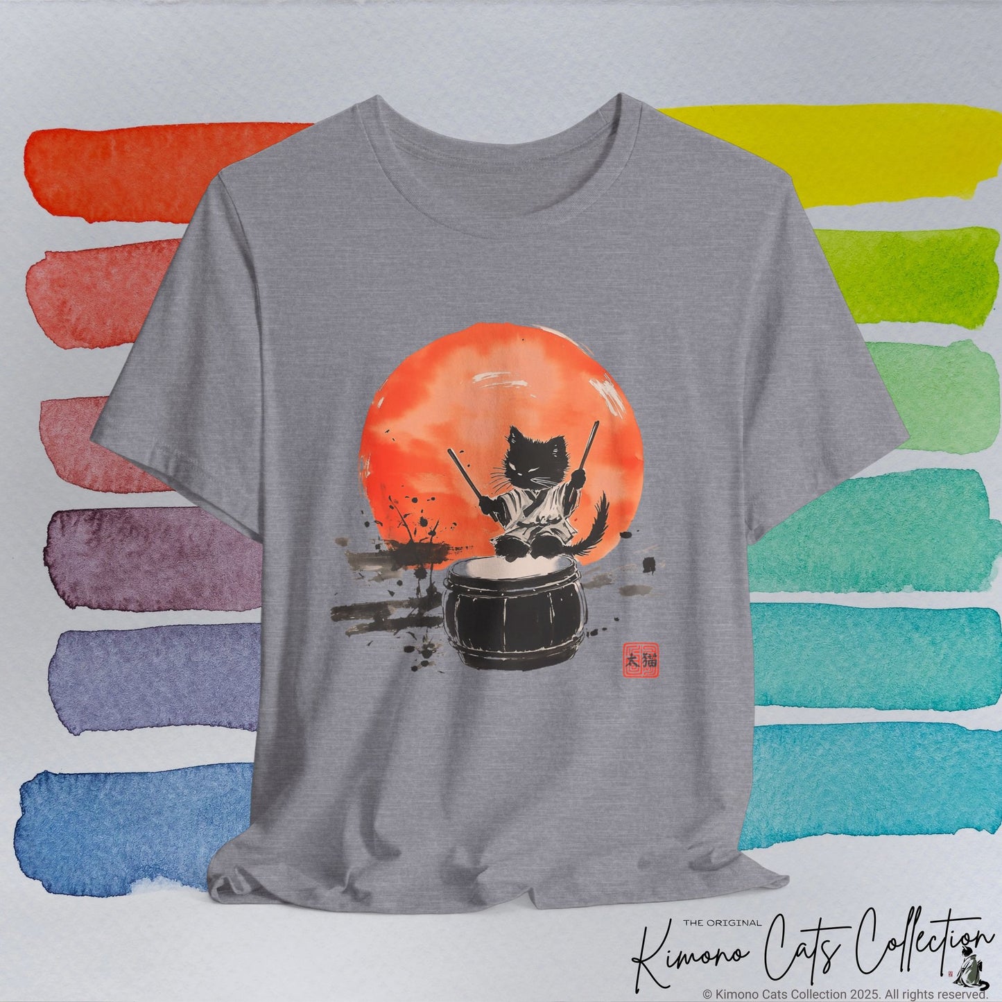 Taiko Cat T-Shirt - Echo of the Drum - Unisex Tee