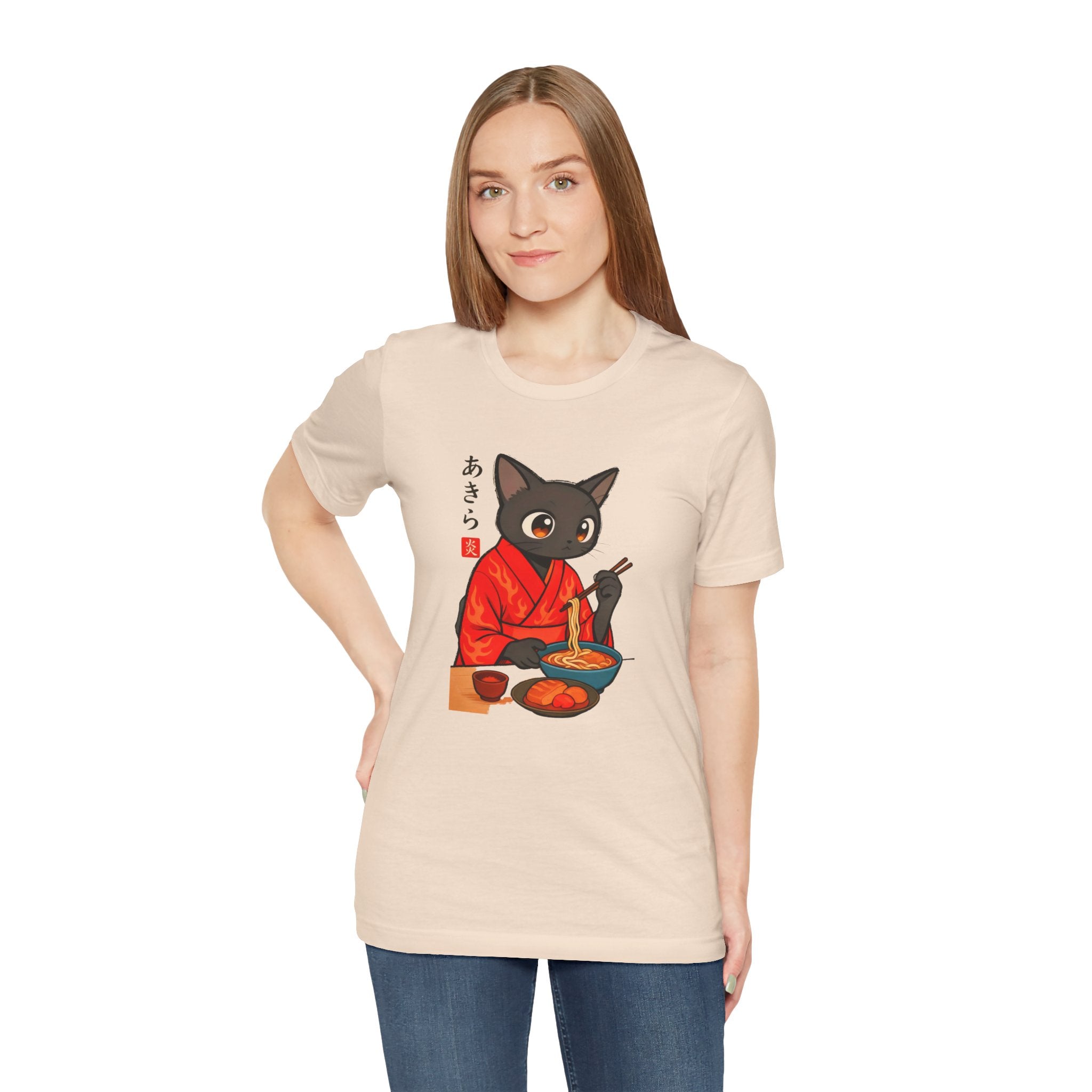 Spicy Ramen Black Cat Shirt - Japanese Noodle Cat Tee