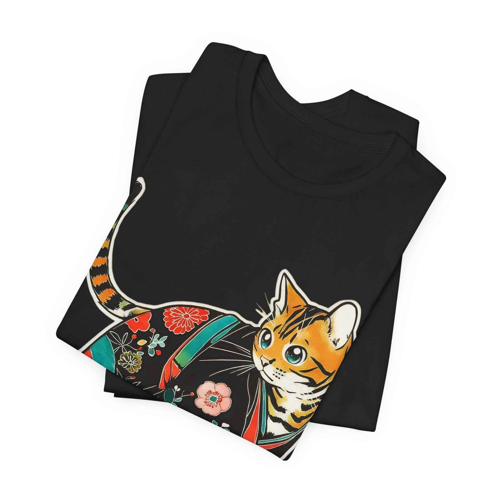 Japanese Kawaii Cat Shirt Quiet Cute Kimono Tee