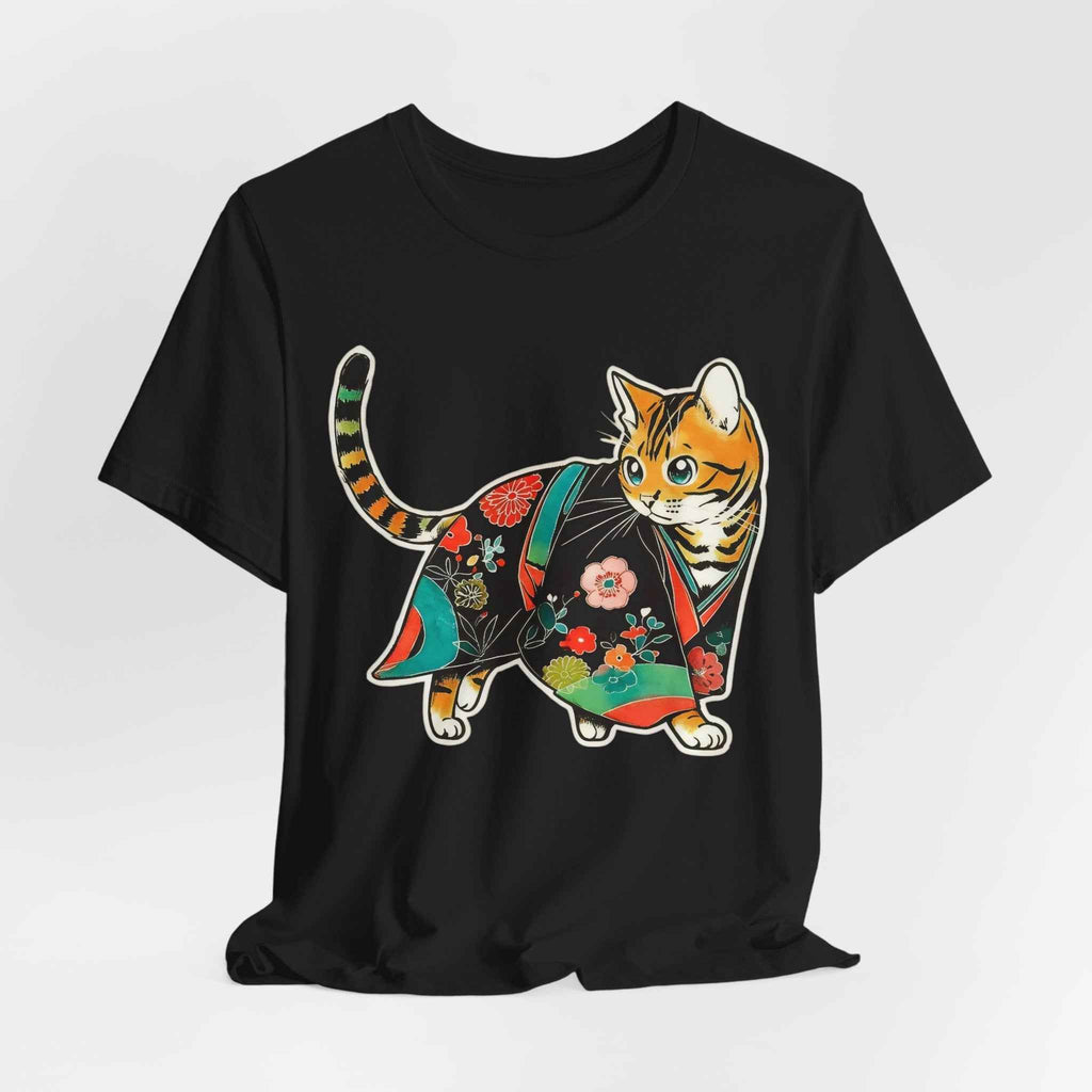 Japanese Kawaii Cat Shirt Quiet Cute Kimono Tee