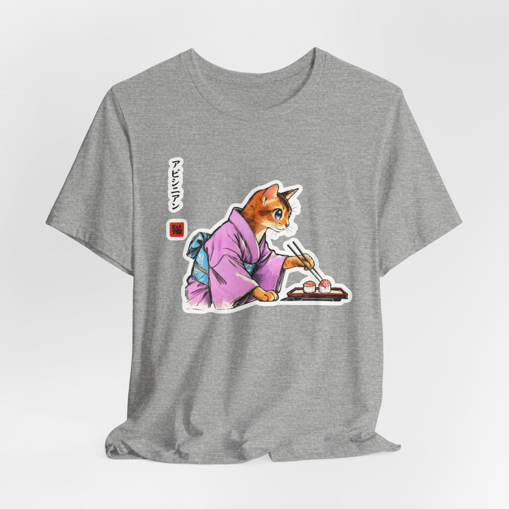 Sushi Cat Tee - Cute Japanese Aesthetic Shirt, Abyssinian