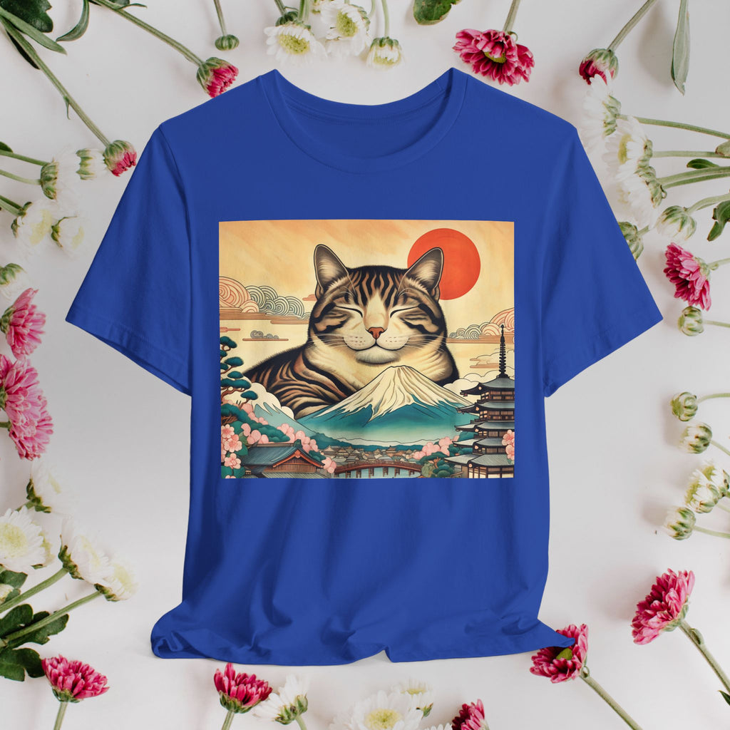 Sakura Mt. Fuji Cat T-Shirt