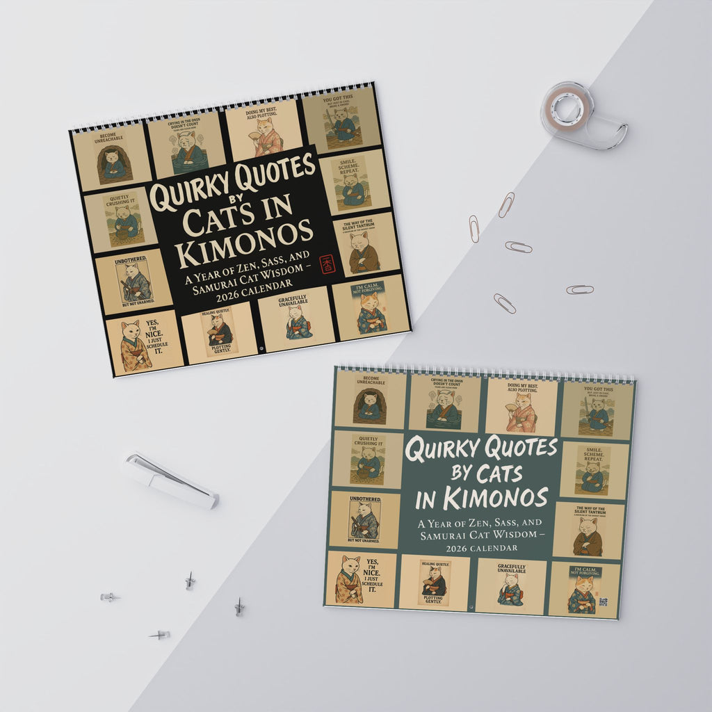 Quirky Quotes by Cats in Kimonos Wall Calendar 2026