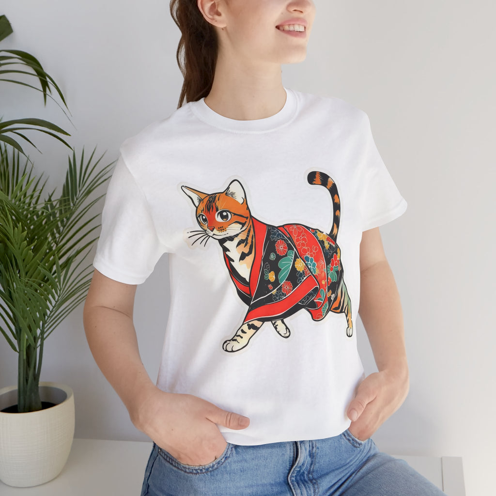 Cute Japanese Cat Shirt Kimono Kitty Tee