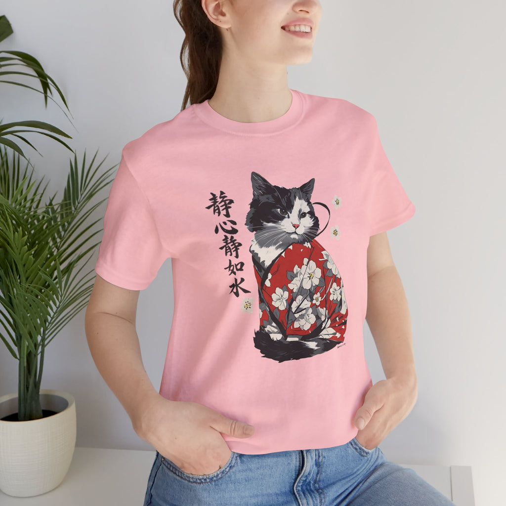 Sakura Neko Cat Tee | Kimono Cat Silhouette, Meow Nyan Japan