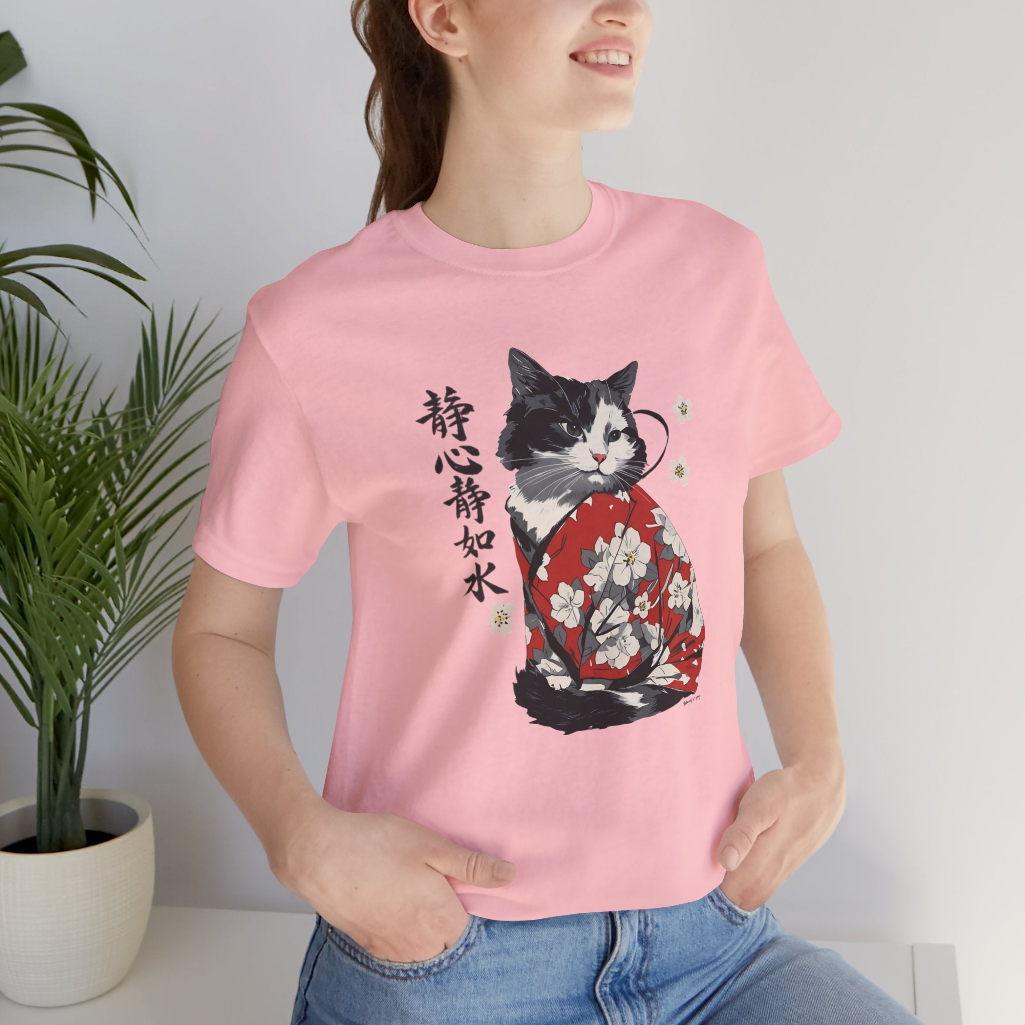 Sakura Neko Cat Tee | Kimono Cat Silhouette, Meow Nyan Japan