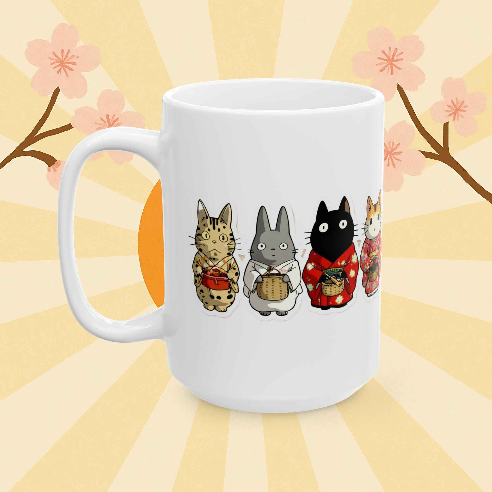 Kawaii Neko Cats in Kimono Tokyo Cats Gift Mug (11oz & 15oz)