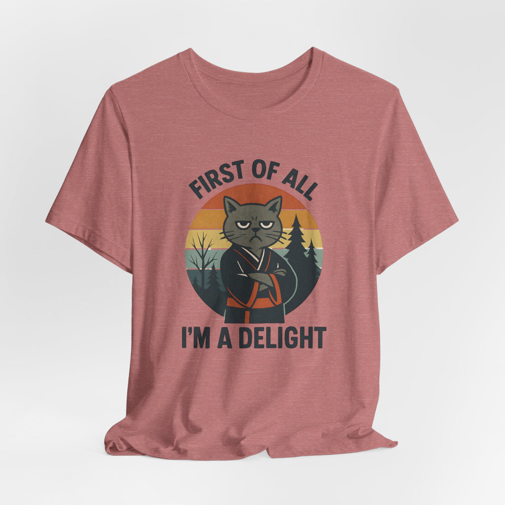 First of All I'm a Delight Cat Shirt, T-Shirt | Funny Neko Kimono Graphic