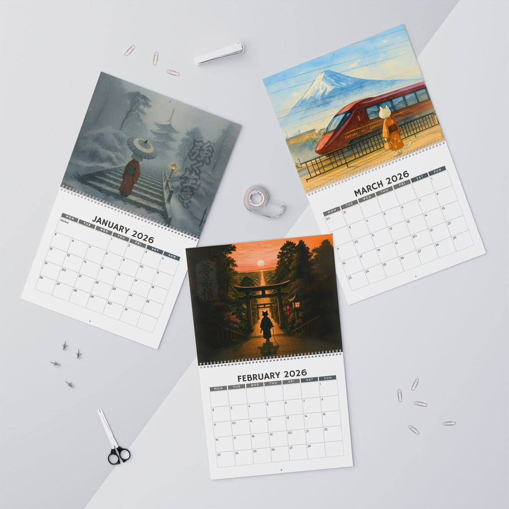 Quiet Journeys: Kimono Cats of Japan 2026 Wall Calendar
