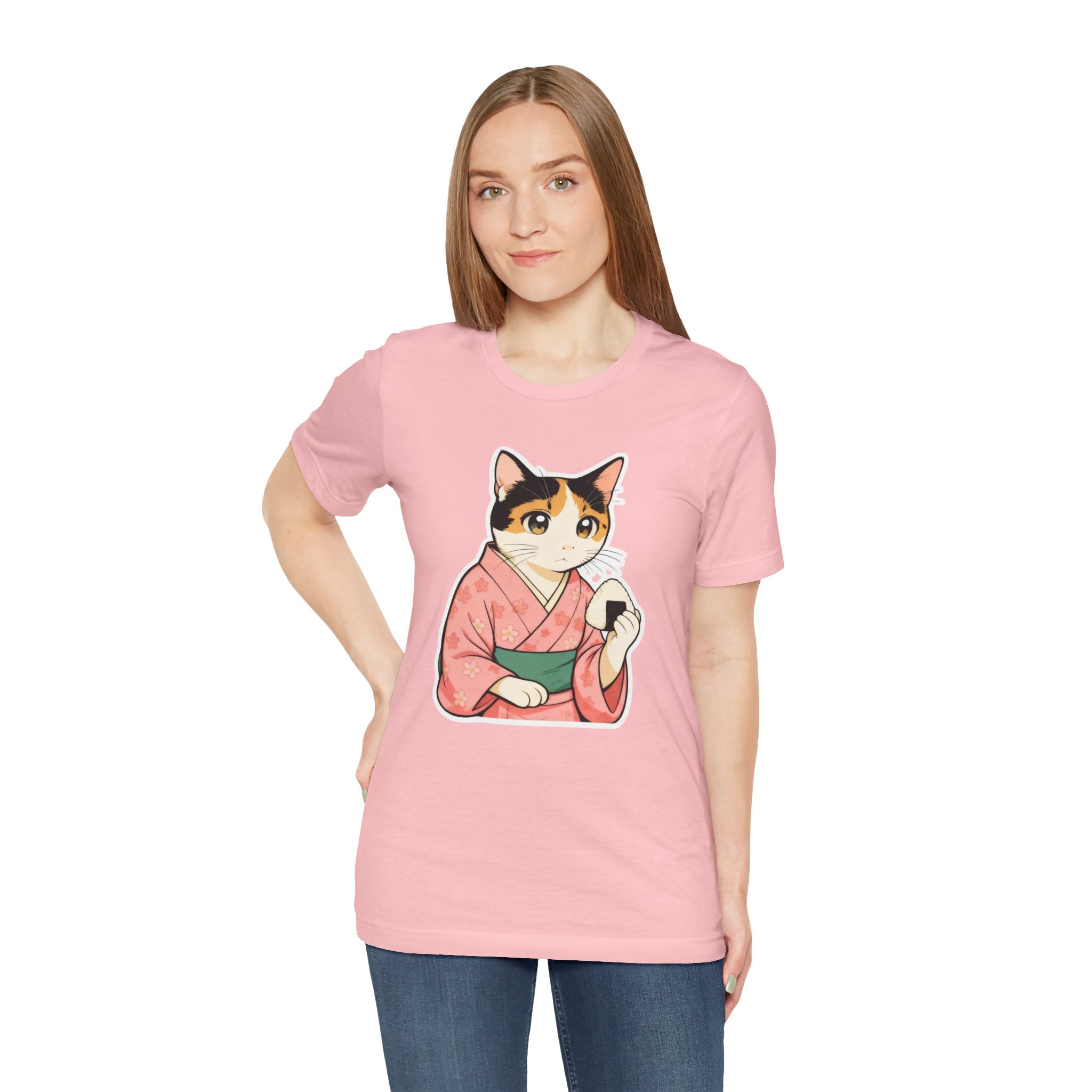 Onigiri Kimono Cat Shirt - Cute Japanese Comfort Food Tee